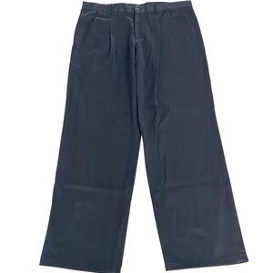 Dockers Signature Khaki Mens Relaxed Fit Pleated Black Pants W38 L34